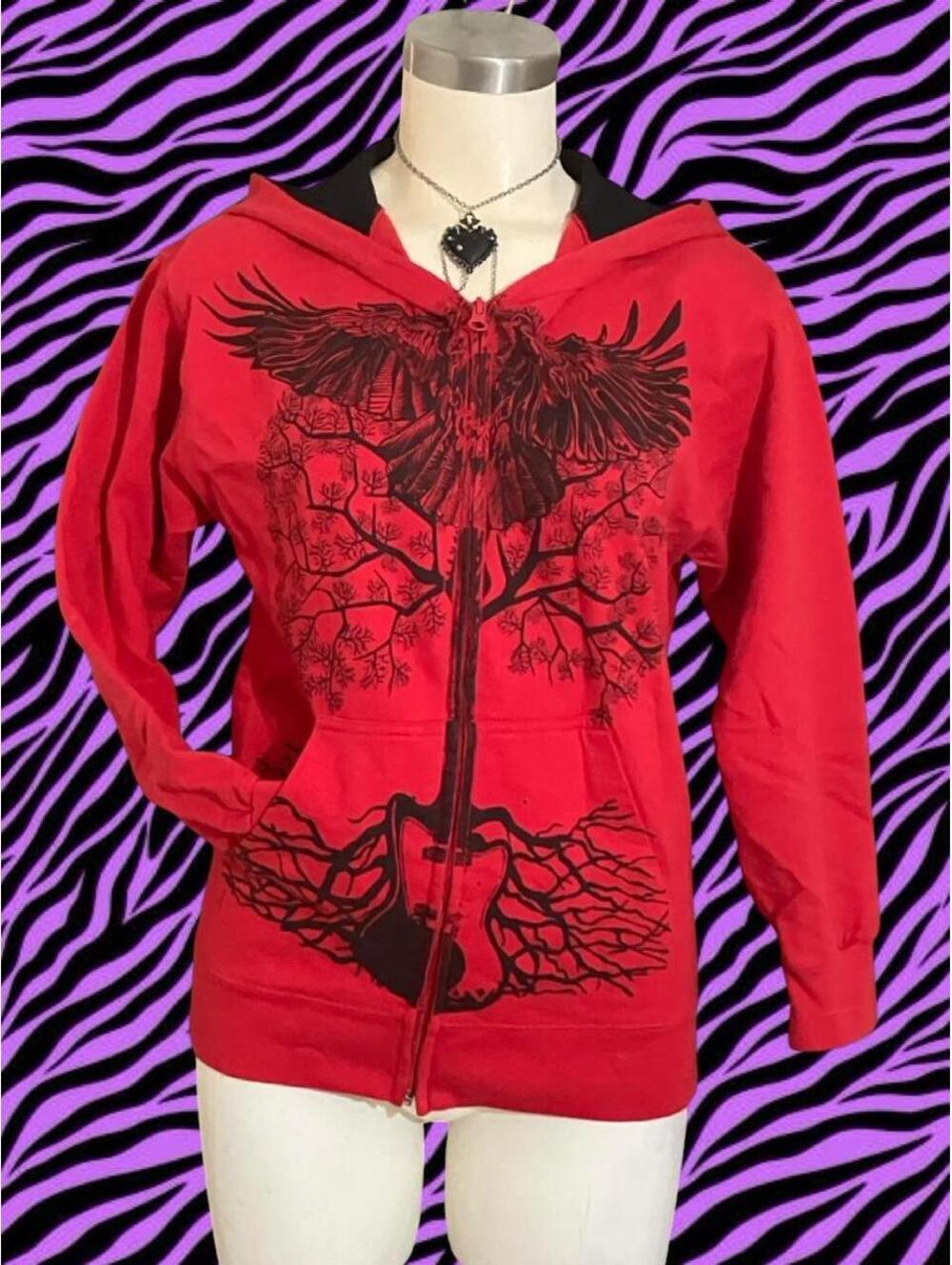 Top Heavy y2k Red zip up hoodie